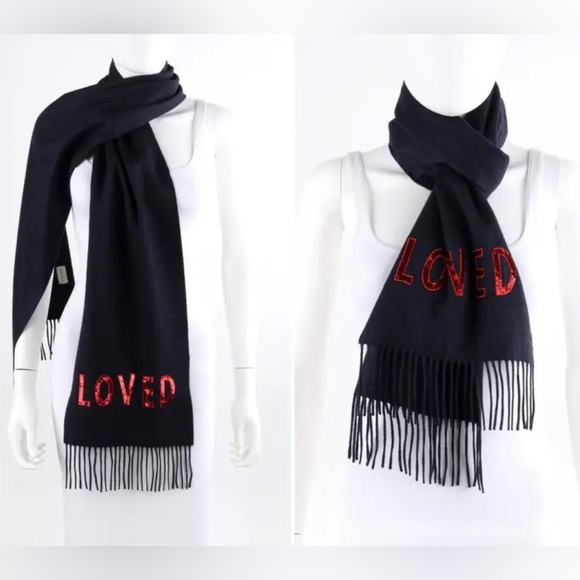 Gucci LOVED Cashmere Sequin Scarf New - Picture 7 of 15